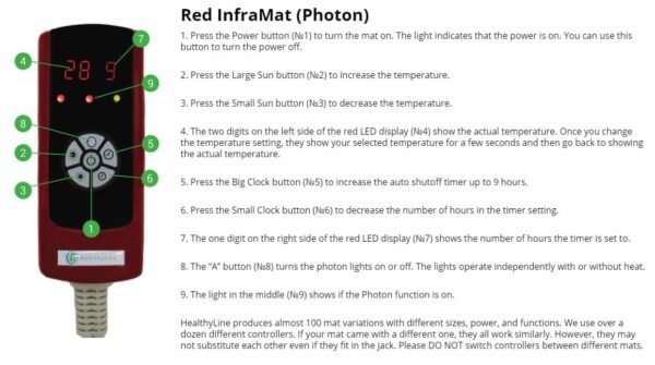 red inframat photon controller