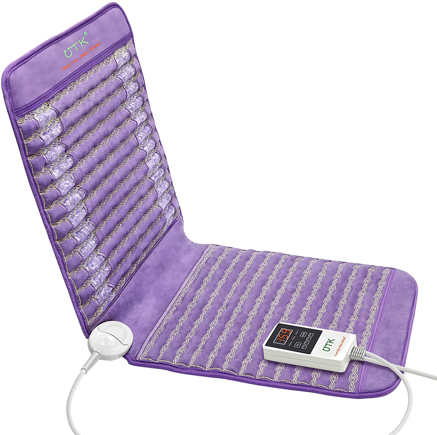 UTK Far Infrared Amethyst Healing Stone Heated Chair Seat Pad